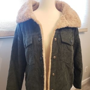 Chartou sherpa lined corduroy coat